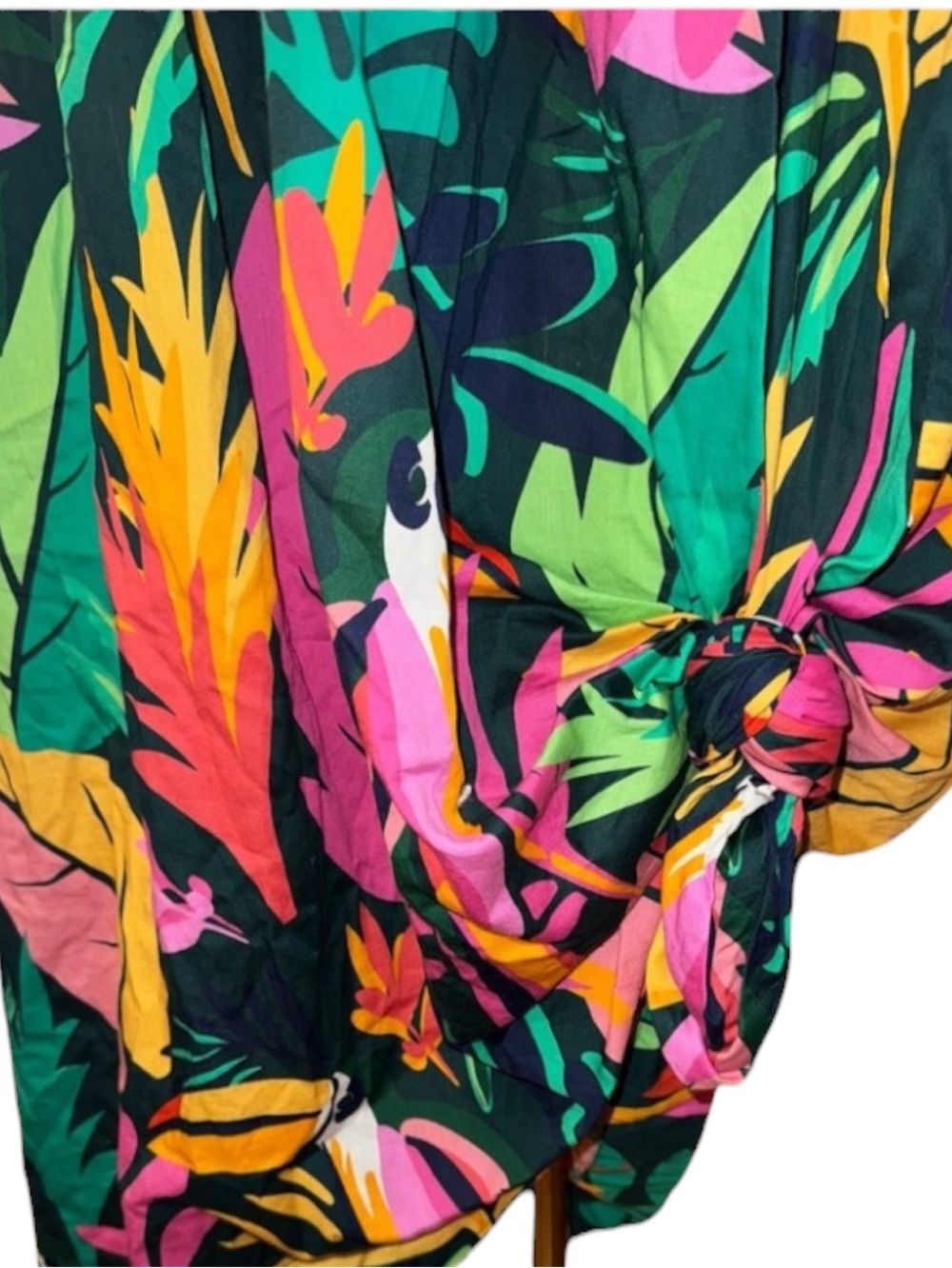Soma bold Tropical leaf Toucan Cotton vibrant Maxi Bra Dress - Picture 6 of 9